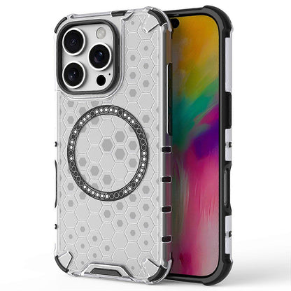 MagSafe Case for Apple iPhone 16 Pro, Techsuit, HoneyComb Shield, White