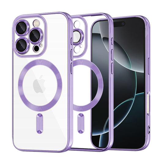 MagSafe Case for Apple iPhone 16 Pro, Techsuit, Luxury Crystal, Light Purple