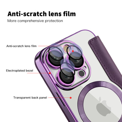 MagSafe Case for Apple iPhone 16 Pro, Techsuit, SmartMag Book, Purple