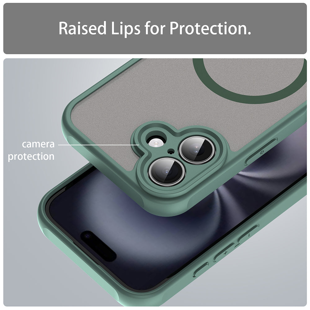 MagSafe Case for Apple iPhone 16, Techsuit, HaloFrost II, Green