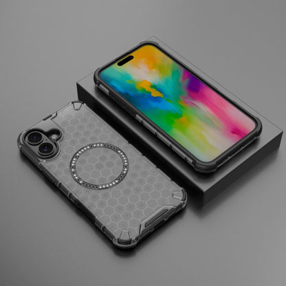 MagSafe Case for Apple iPhone 16, Techsuit, HoneyComb Shield, Black