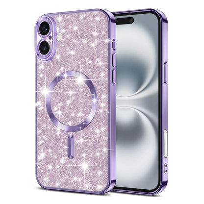 MagSafe Case for Apple iPhone 16, Techsuit, Luxury Glitter, Light Purple