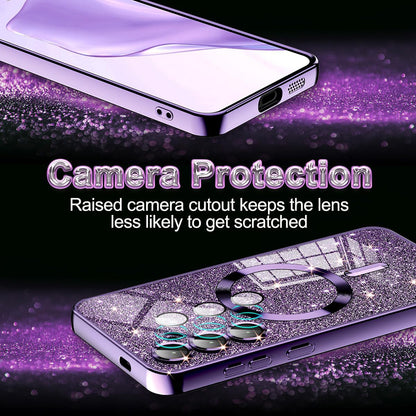 MagSafe Case for Apple iPhone 16, Techsuit, Luxury Glitter, Black