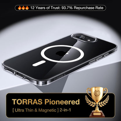 MagSafe Case for Apple iPhone 17e / 16e, Torras, OriginFit, Transparent