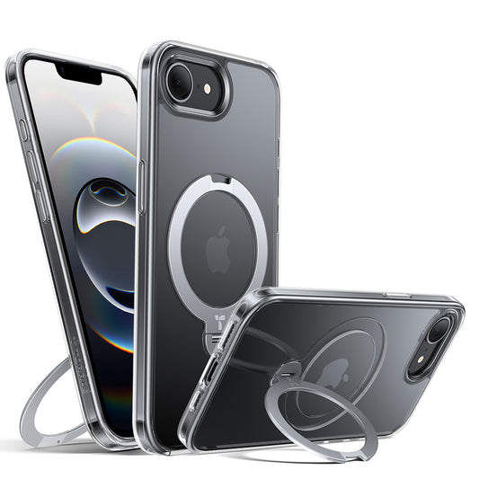MagSafe Case for Apple iPhone 17e / 16e, Torras, Ostand Spin, Transparent