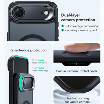 MagSafe Case for Apple iPhone 17 Air, ESR, Classic Hybrid Kickstand, Satin Black