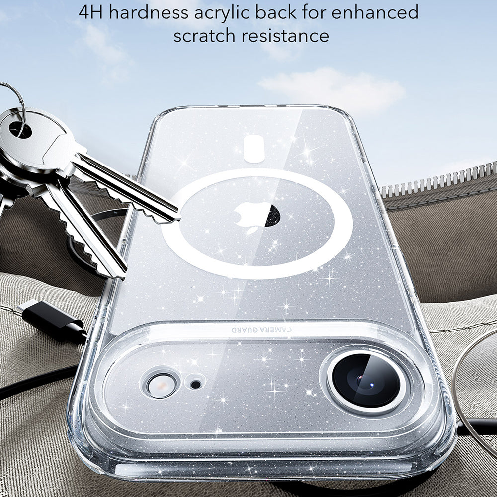 MagSafe Case for Apple iPhone 17 Air, ESR, Classic Hybrid Shimmer, Transparent