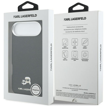 MagSafe Case for Apple iPhone 17 Air, Karl Lagerfeld, Karl & Choupette Head's Pin, Black