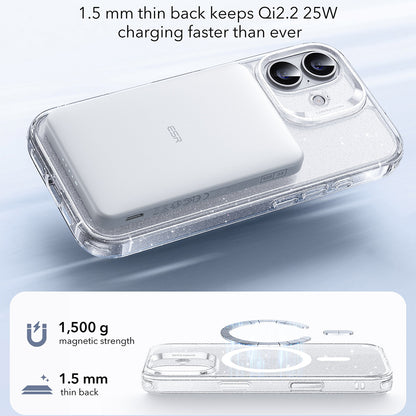 MagSafe Case for Apple iPhone 17, ESR, Classic Hybrid Shimmer, Transparent