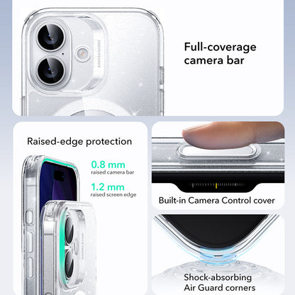 MagSafe Case for Apple iPhone 17, ESR, Classic Hybrid Shimmer, Transparent