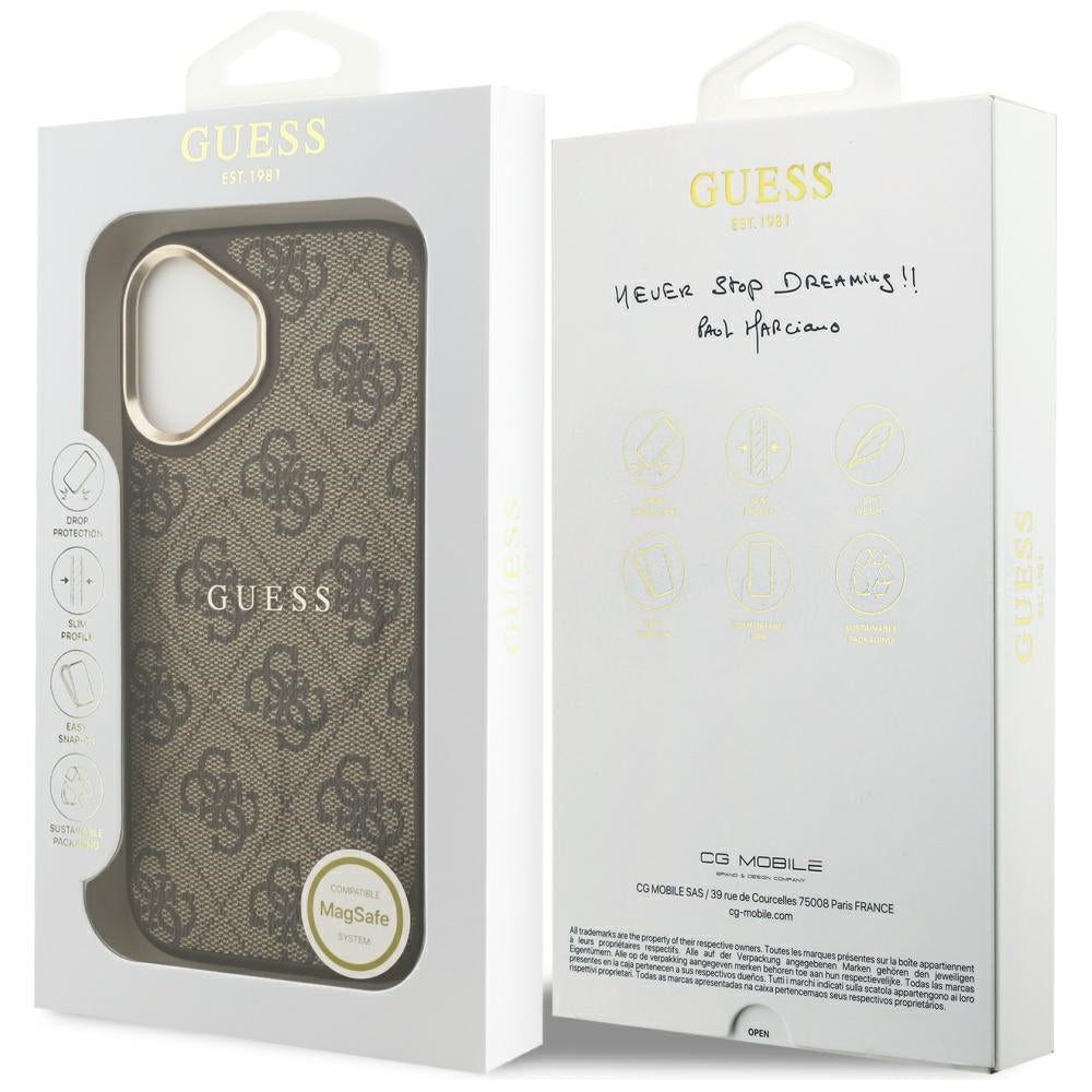 MagSafe Case for Apple iPhone 17, Guess, 4G Classic, Brown