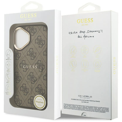 MagSafe Case for Apple iPhone 17, Guess, 4G Classic, Brown