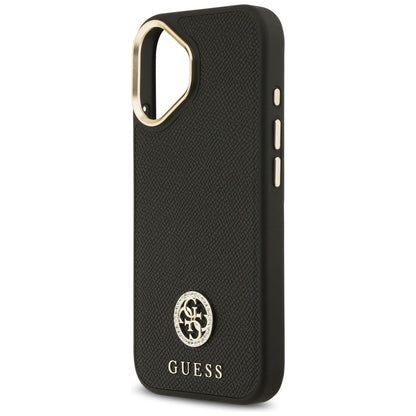 MagSafe Case for Apple iPhone 17, Guess, Grained Strass Logo, Black