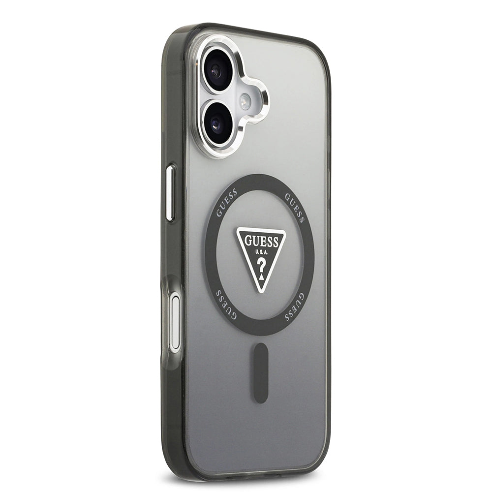 MagSafe Case for Apple iPhone 17, Guess, IML Gradient Triangle Logo, Black