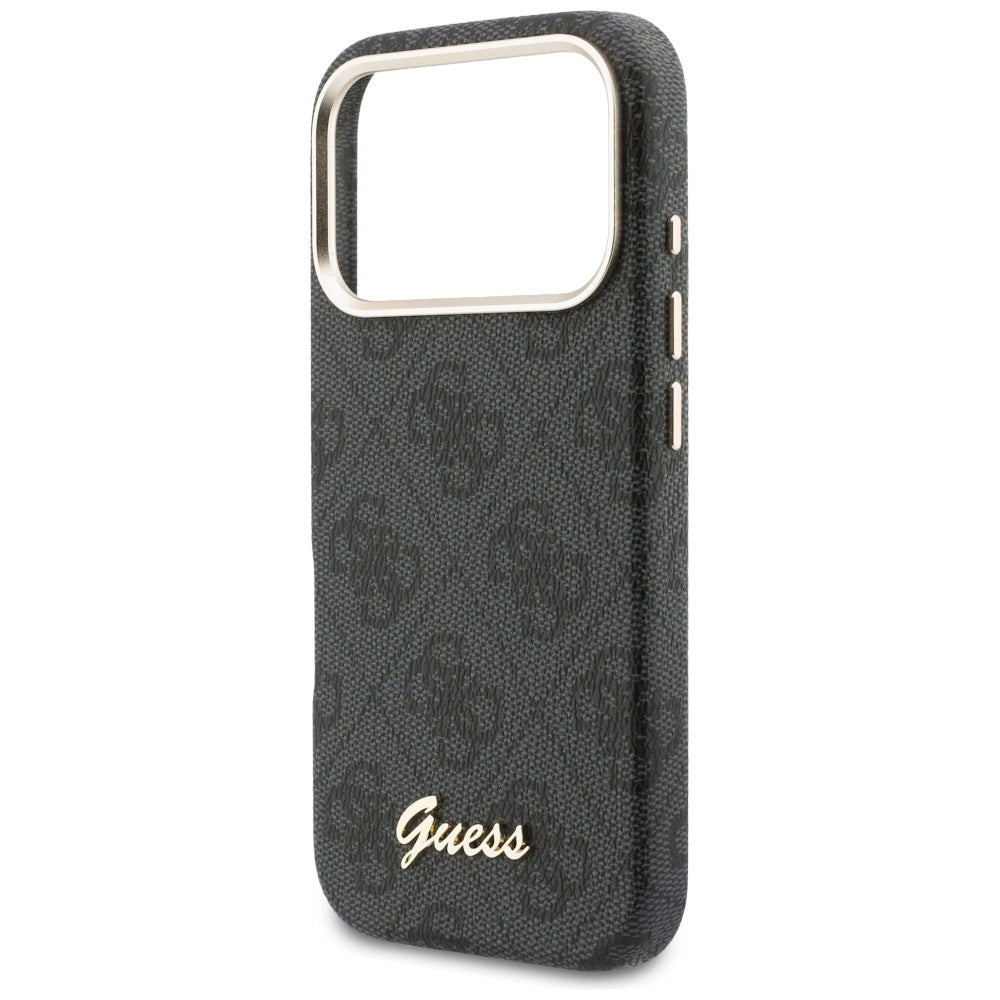 MagSafe Case for Apple iPhone 17 Pro, Guess, 4G Script Logo, Black