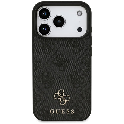 MagSafe Case for Apple iPhone 17 Pro, Guess, 4G Small and Classic Logo, Black