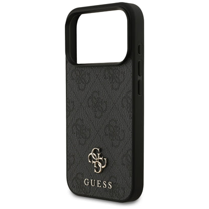 MagSafe Case for Apple iPhone 17 Pro, Guess, 4G Small and Classic Logo, Black