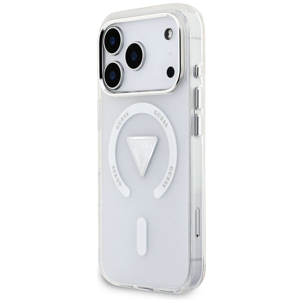 MagSafe Case for Apple iPhone 17 Pro, Guess, IML Gradient Triangle Logo, Transparent