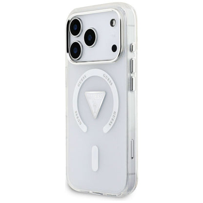 MagSafe Case for Apple iPhone 17 Pro, Guess, IML Gradient Triangle Logo, Transparent