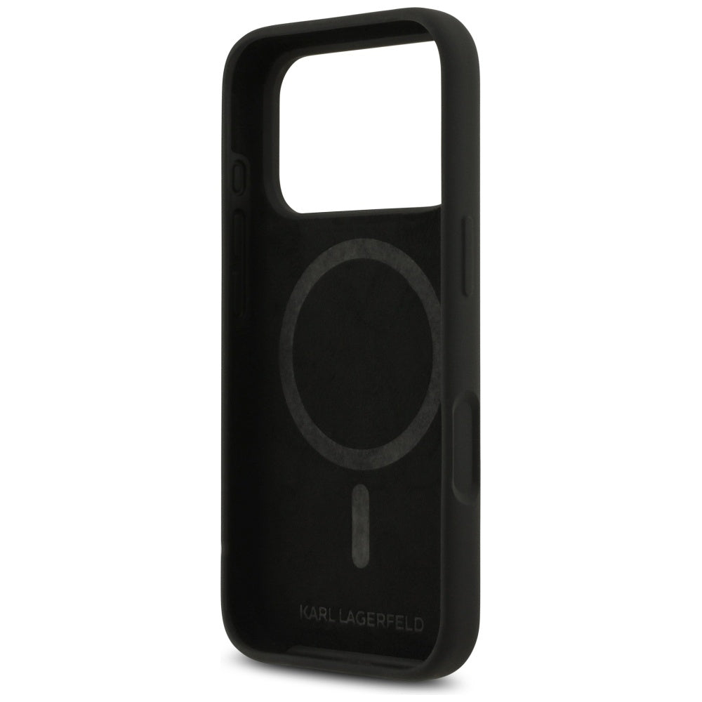 MagSafe Case for Apple iPhone 17 Pro, Karl Lagerfeld, Heart Sign Logo, Black