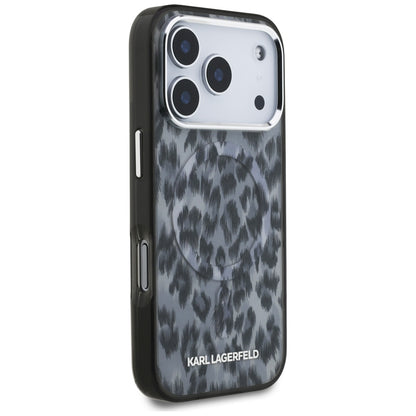 MagSafe Case for Apple iPhone 17 Pro, Karl Lagerfeld, IML Leopard Pattern, Black