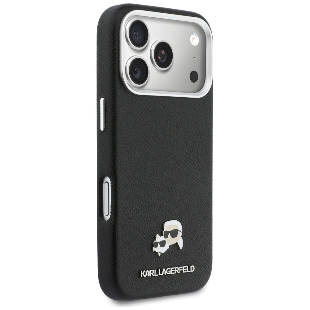 MagSafe Case for Apple iPhone 17 Pro, Karl Lagerfeld, Karl & Choupette Head's Pin, Black