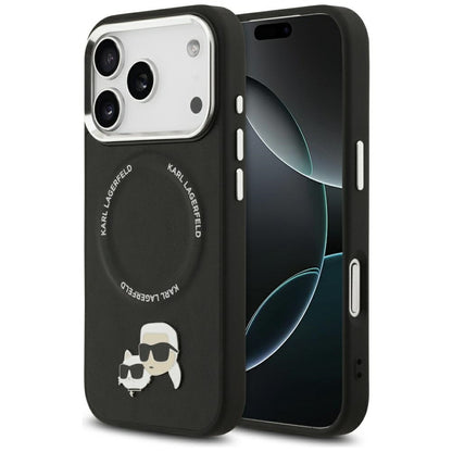 MagSafe Case for Apple iPhone 17 Pro, Karl Lagerfeld, Karl & Choupette Pins, Black