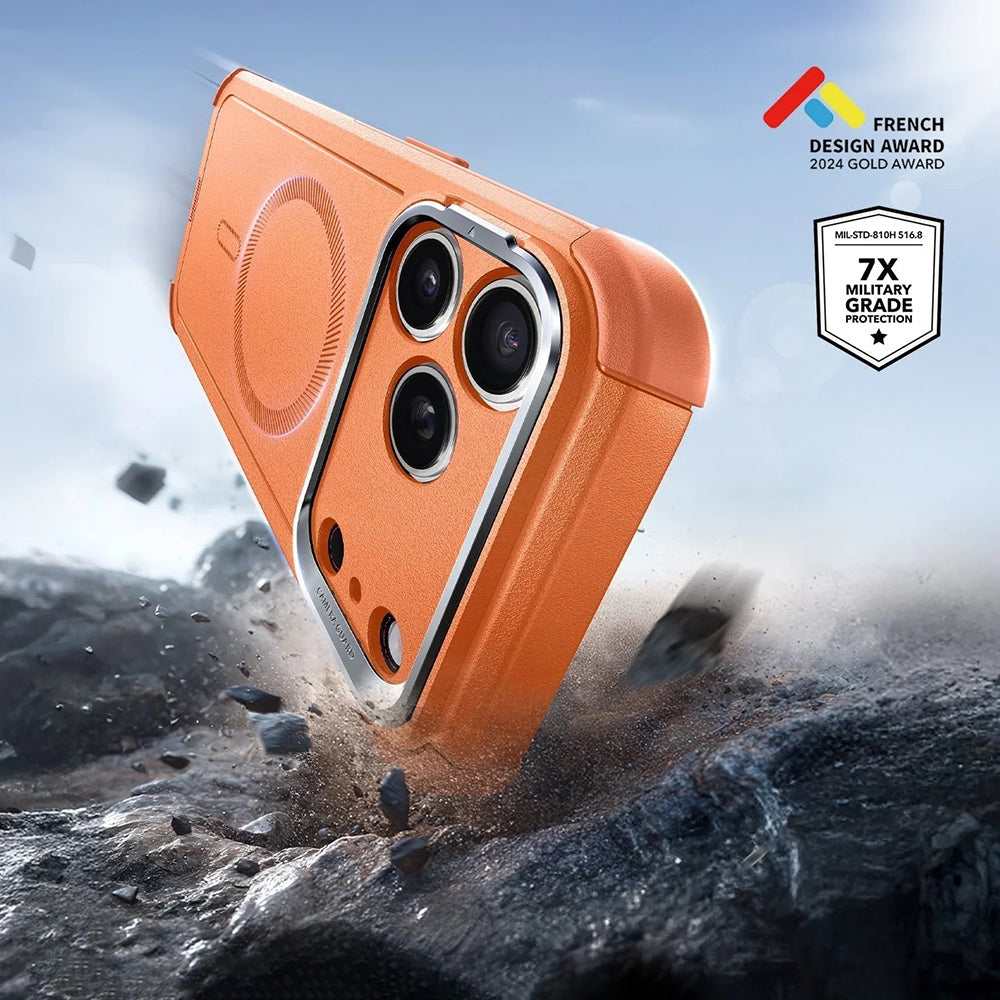 MagSafe Case for Apple iPhone 17 Pro Max, ESR, Cyber Armor Kickstand, Orange
