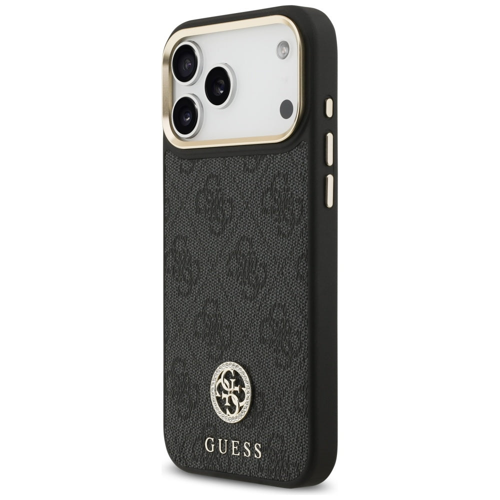 MagSafe Case for Apple iPhone 17 Pro Max, Guess, 4G Strass Logo, Black