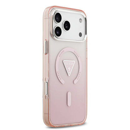 MagSafe Case for Apple iPhone 17 Pro Max, Guess, IML Gradient Triangle Logo, Pink