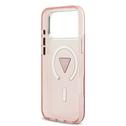 MagSafe Case for Apple iPhone 17 Pro Max, Guess, IML Gradient Triangle Logo, Pink
