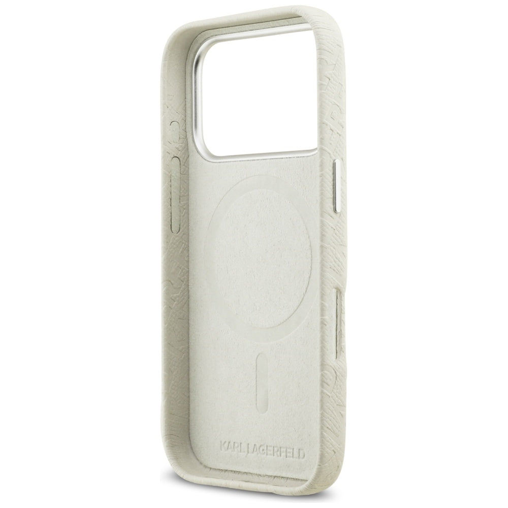MagSafe Case for Apple iPhone 17 Pro Max, Karl Lagerfeld, FW Stamped Karl, Beige