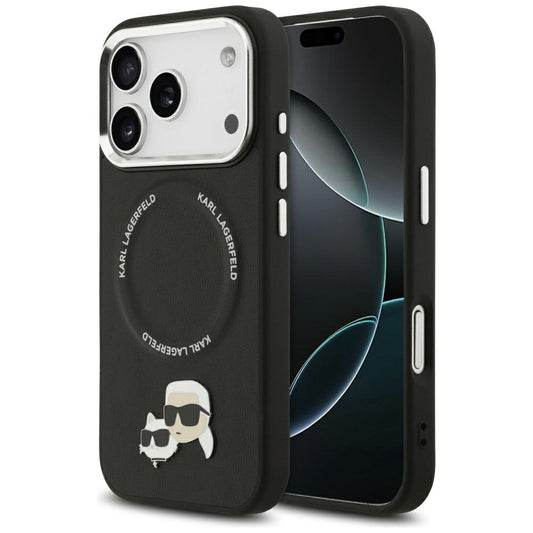 MagSafe Case for Apple iPhone 17 Pro Max, Karl Lagerfeld, Karl & Choupette Pins, Black