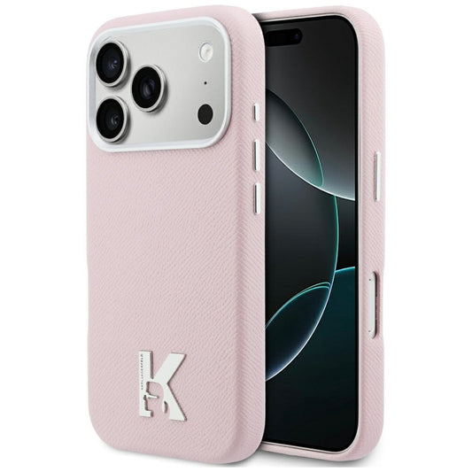 MagSafe Case for Apple iPhone 17 Pro Max, Karl Lagerfeld, Karl Head Logo, Pink