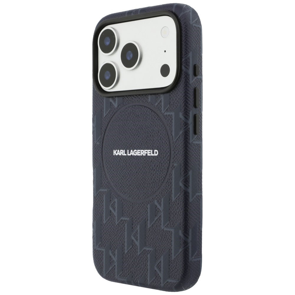 MagSafe Case for Apple iPhone 17 Pro Max, Karl Lagerfeld, KL Monogram Logo, Blue