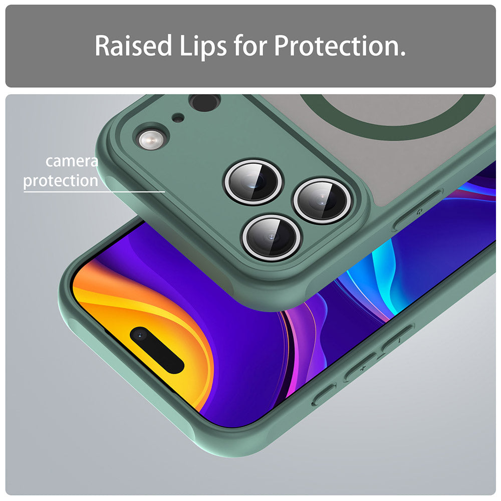 MagSafe Case for Apple iPhone 17 Pro Max, Techsuit, HaloFrost II, Green