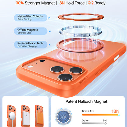 MagSafe Case for Apple iPhone 17 Pro Max, Torras, Ostand Pro, Orange
