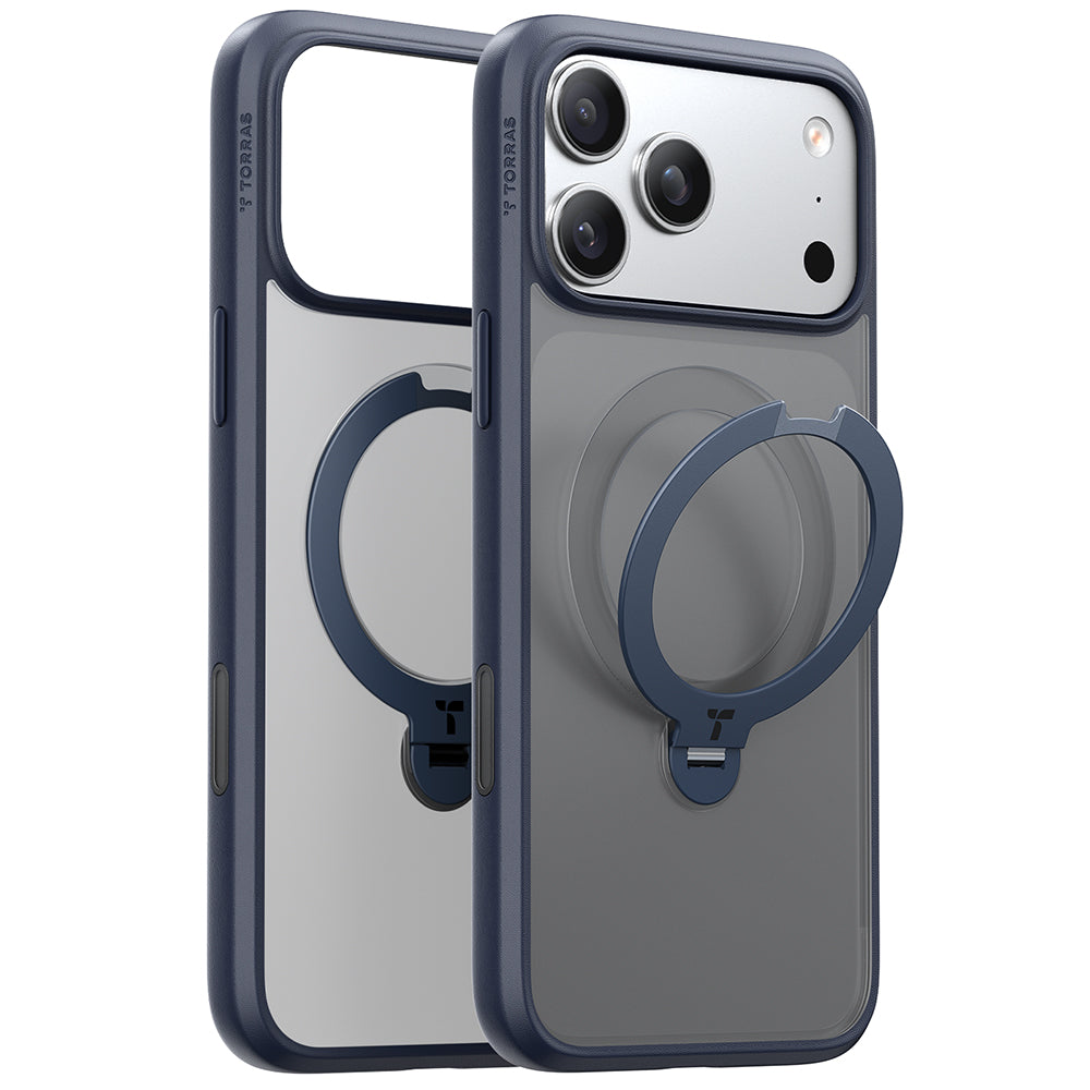 MagSafe Case for Apple iPhone 17 Pro Max, Torras, Ostand Spin, Blue