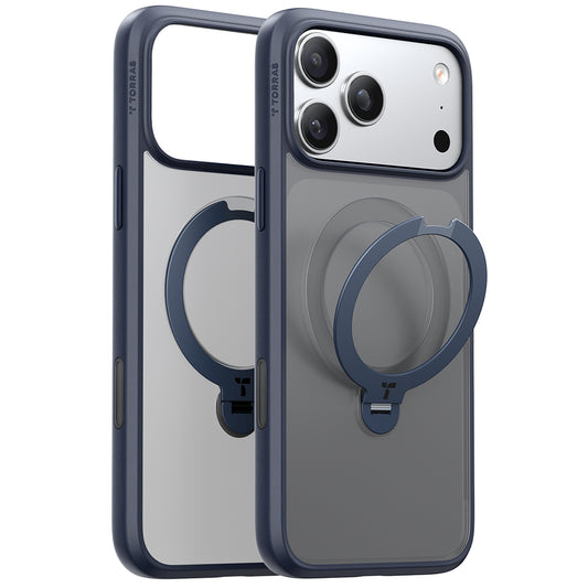 MagSafe Case for Apple iPhone 17 Pro Max, Torras, Ostand Spin, Blue
