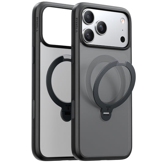 MagSafe Case for Apple iPhone 17 Pro Max, Torras, Ostand Spin, Black