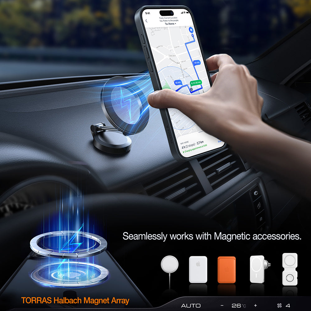 MagSafe Case for Apple iPhone 17 Pro Max, Torras, Pstand, Transparent