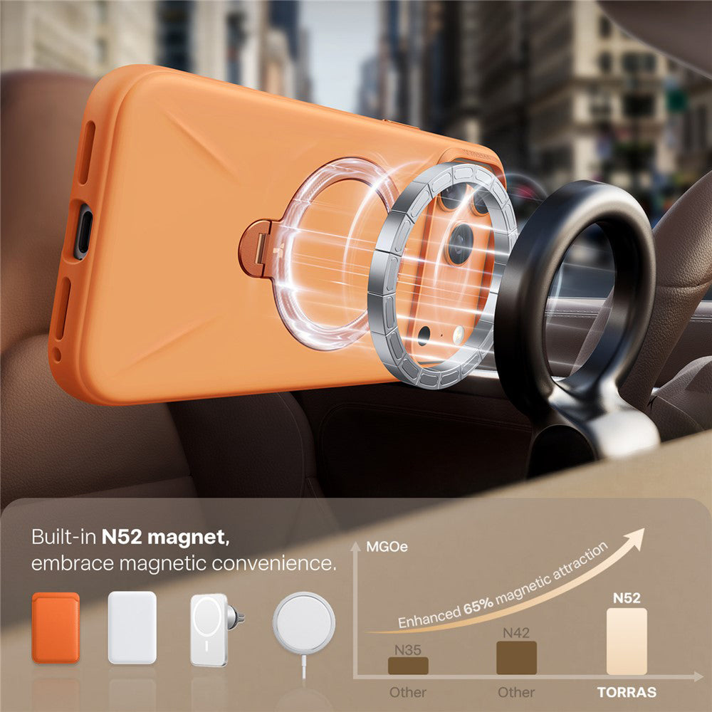 MagSafe Case for Apple iPhone 17 Pro Max, Torras, QPRO Silicone, Orange