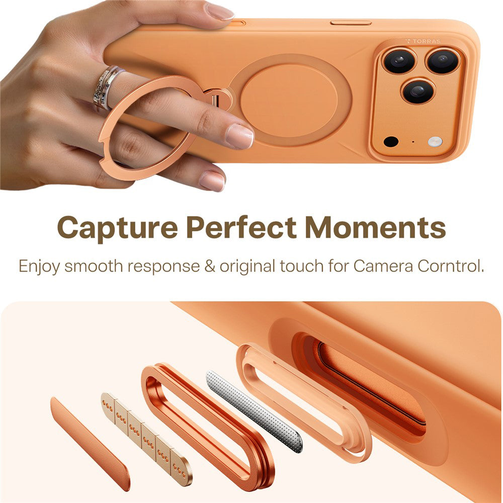 MagSafe Case for Apple iPhone 17 Pro Max, Torras, QPRO Silicone, Orange