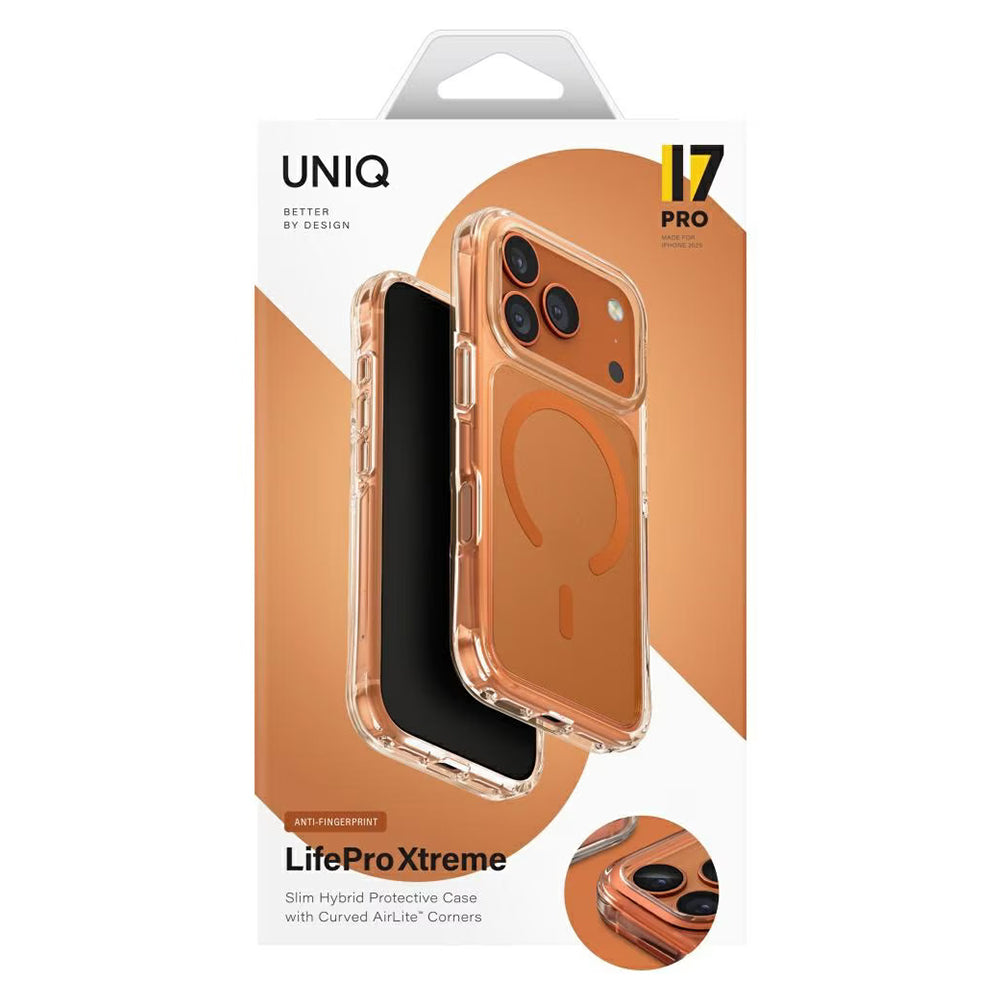MagSafe Case for Apple iPhone 17 Pro Max, UNIQ, LifePro Xtreme MagClick, Orange