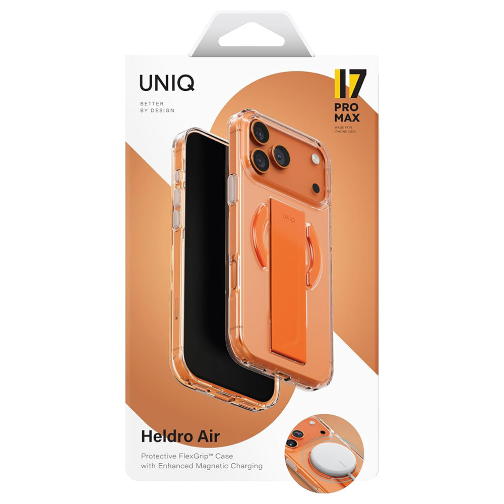 MagSafe Case for Apple iPhone 17 Pro, UNIQ, Heldro Air MagClick, Transparent Grey