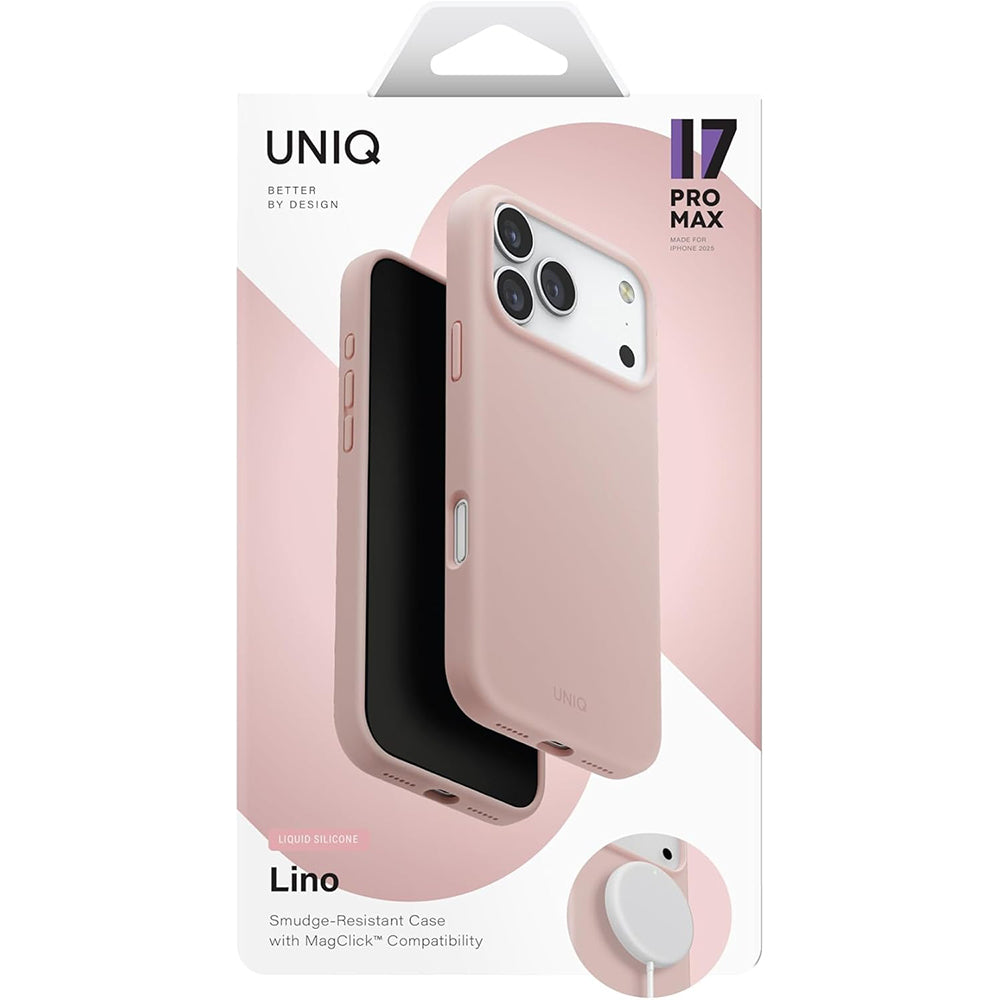 MagSafe Case for Apple iPhone 17 Pro, UNIQ, Lino MagClick, Pink