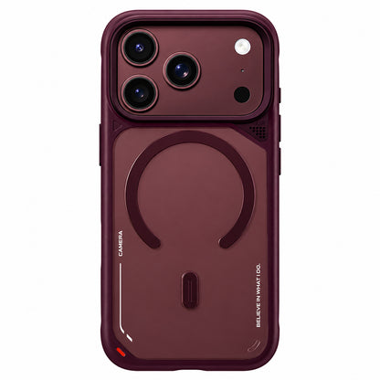 MagSafe Case for Apple iPhone 18 Pro / 17 Pro, Blueo, Heat Dissipation Stand, Satin Burgundy