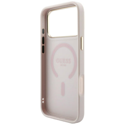 MagSafe Case for Apple iPhone 18 Pro / 17 Pro, Guess, 4G Embossed Ring Classic Logo, Pink