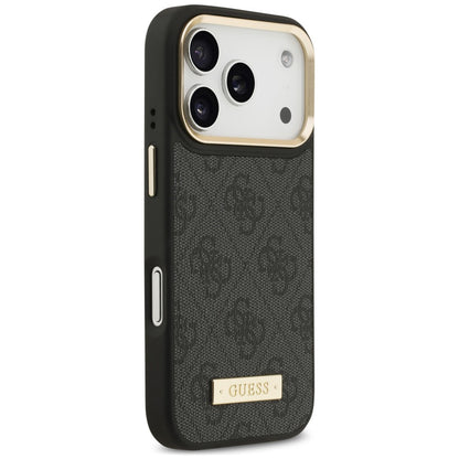 MagSafe Case for Apple iPhone 18 Pro / 17 Pro, Guess, 4G Logo Plate, Black