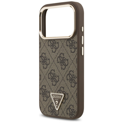 MagSafe Case for Apple iPhone 18 Pro / 17 Pro, Guess, 4G Triangle Logo, Brown